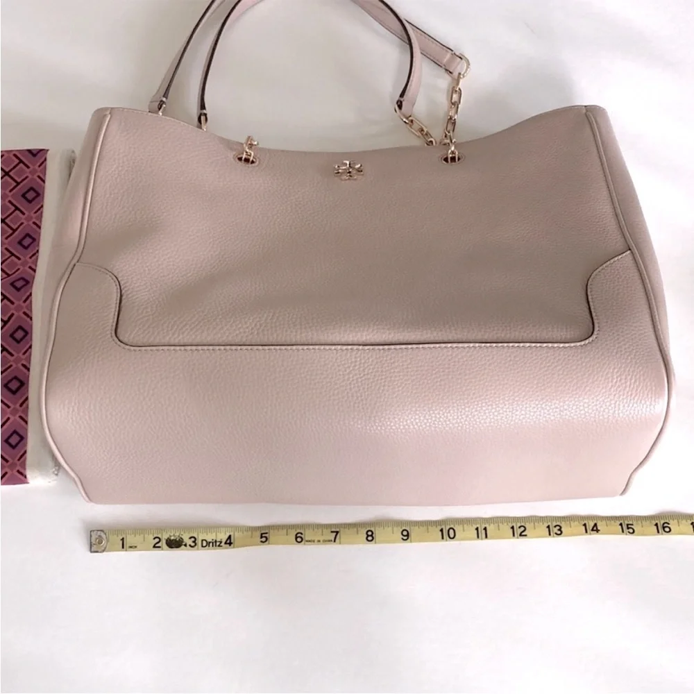Tory Burch Marsden Pebbled Leather Tote in Light Oak - Picture 10 of 14